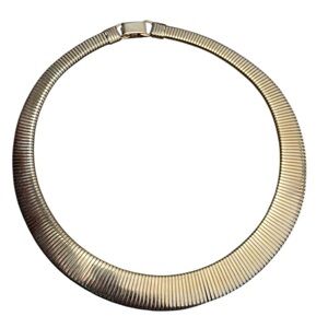 Vintage Elegant Gold Tone Herringbone Link Chain Necklace